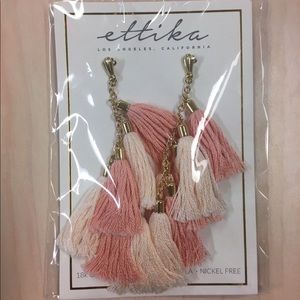 Ettika Daydreamer Tassel Earrings in Peach